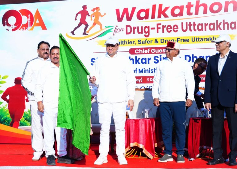 Chief Minister Flags Off Drug-Free Uttarakhand Walkathon